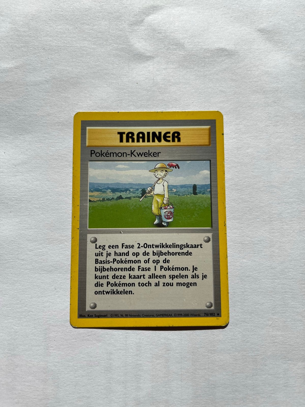 Pokémon - Kweker- Trainer Kaart - 76/102, Ophalen of Verzenden, Zo goed als nieuw, Losse kaart