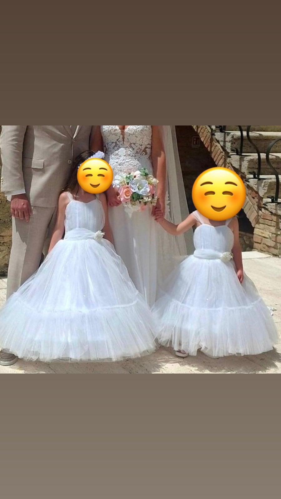 Witte Tule Kinderjurkjes voor Bruiloft/Feest (2 stuks), Ophalen, Zo goed als nieuw, Meisje