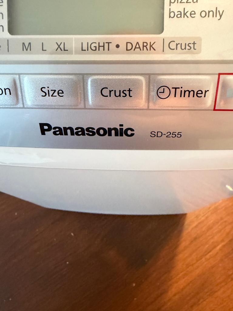 Panasonic SD-255 Broodbakmachine met Timer, Witgoed en Apparatuur, Broodbakmachines, Gebruikt, 800 tot 1200 gram deeg, Kijkvenster
