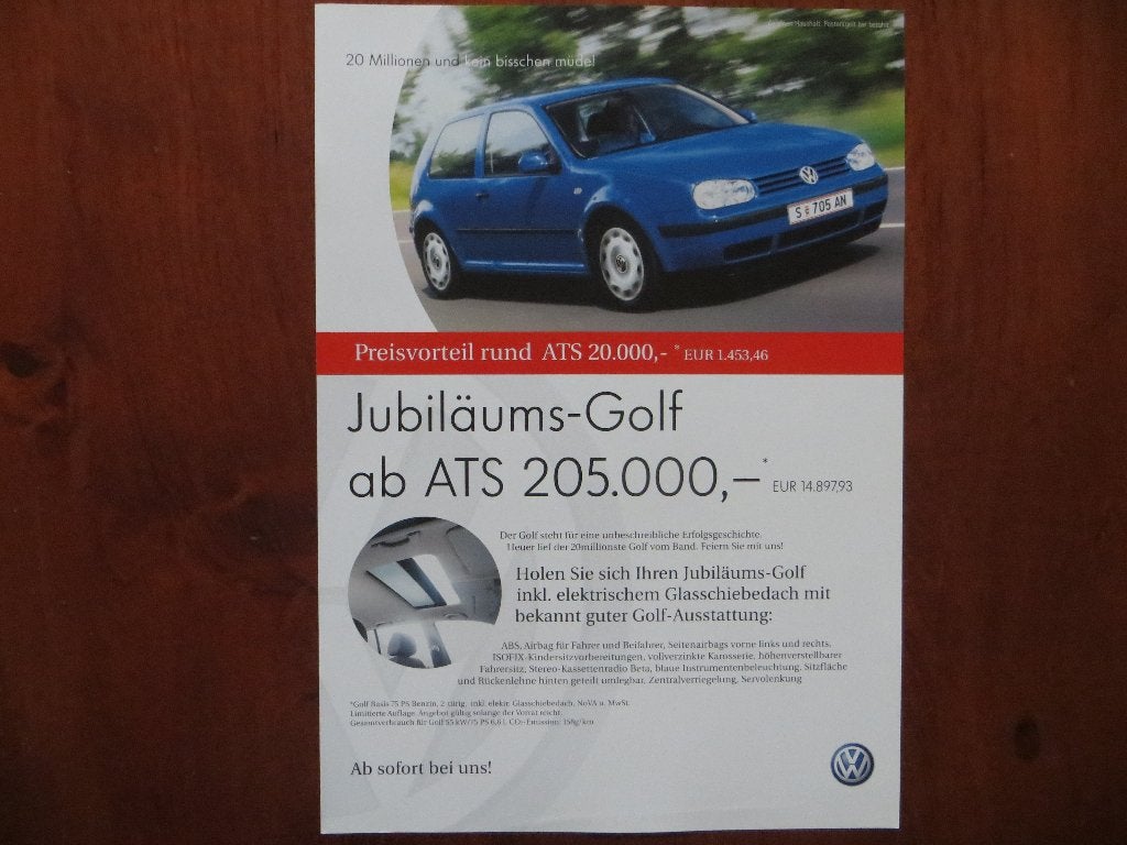 Volkswagen Jubiläums-Golf (2001), Ophalen of Verzenden, Nieuw, Volkswagen