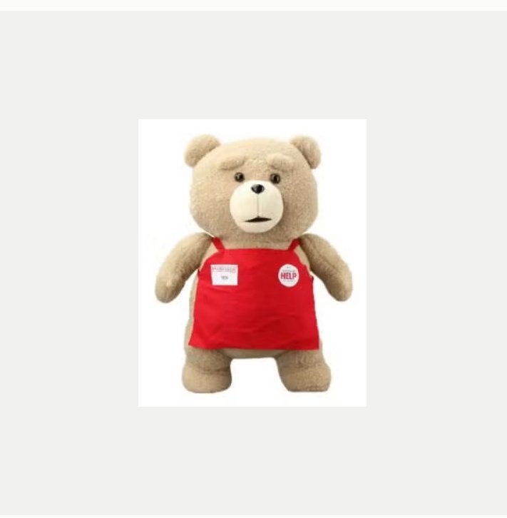 Ted pluche knuffel met rood schort (46cm), Ophalen of Verzenden, Nieuw, Overige typen