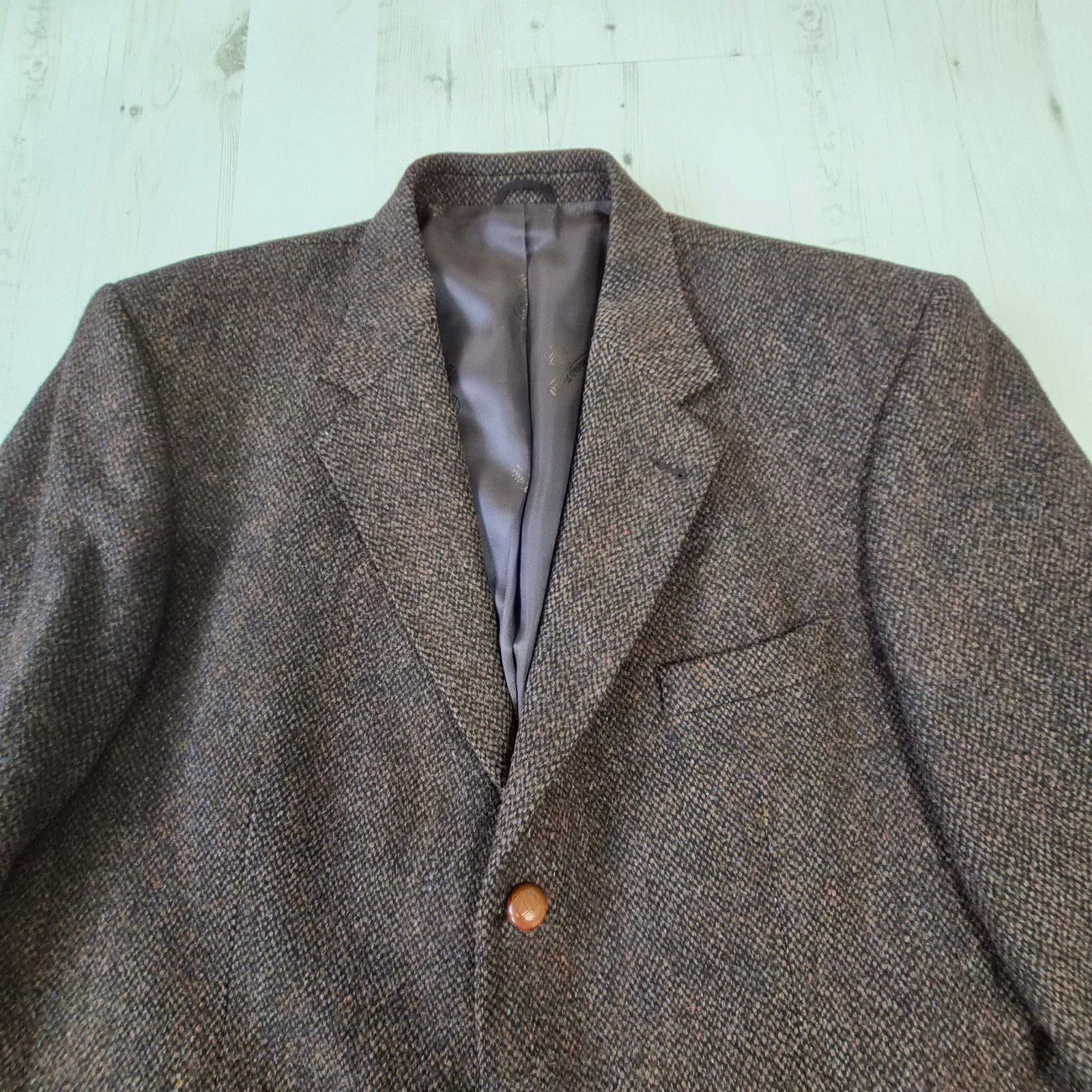 Harris Tweed Mario Barutti colbert 56 R46 100% wol bruin, Harris Tweed, Bruin, Maat 56/58 (XL), Ophalen of Verzenden