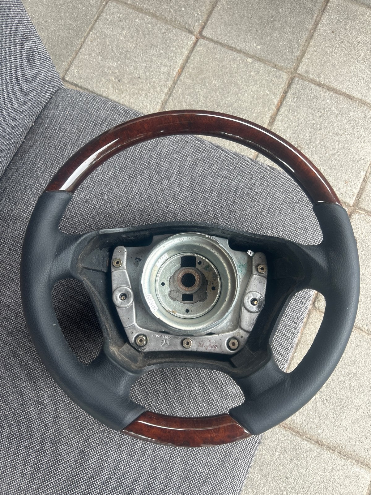 Stuurwiel Mercedes-Benz met houtinleg, Auto-onderdelen, Besturing, Mercedes-Benz, Gebruikt, Ophalen of Verzenden