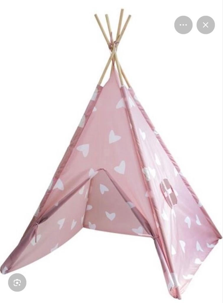 Roze kinder tipi tent met hartjes - 150x120 cm, Ophalen of Verzenden, Zo goed als nieuw, Overige
