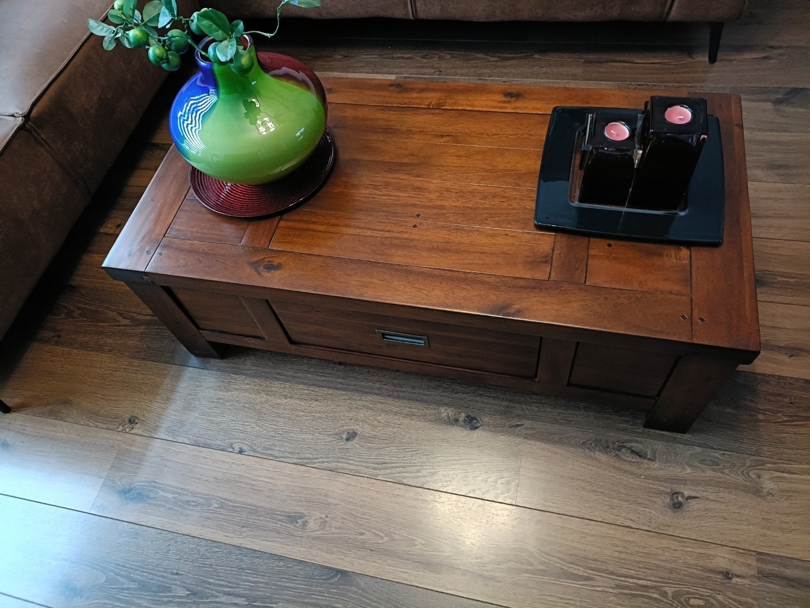 Mooie houten salon kist te koop, Ophalen, Rechthoekig, 100 tot 150 cm, 50 tot 100 cm