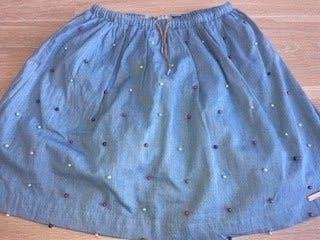 Schattige denim rok met paarltjes van Moodstreet mt. 158/164, Meisje, Ophalen of Verzenden, Jurk of Rok, Moodstreet