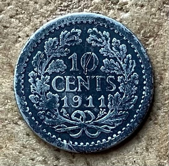 10 cent 1911 Wilhelmina, Ophalen, Zilver, 10 cent, Koningin Wilhelmina