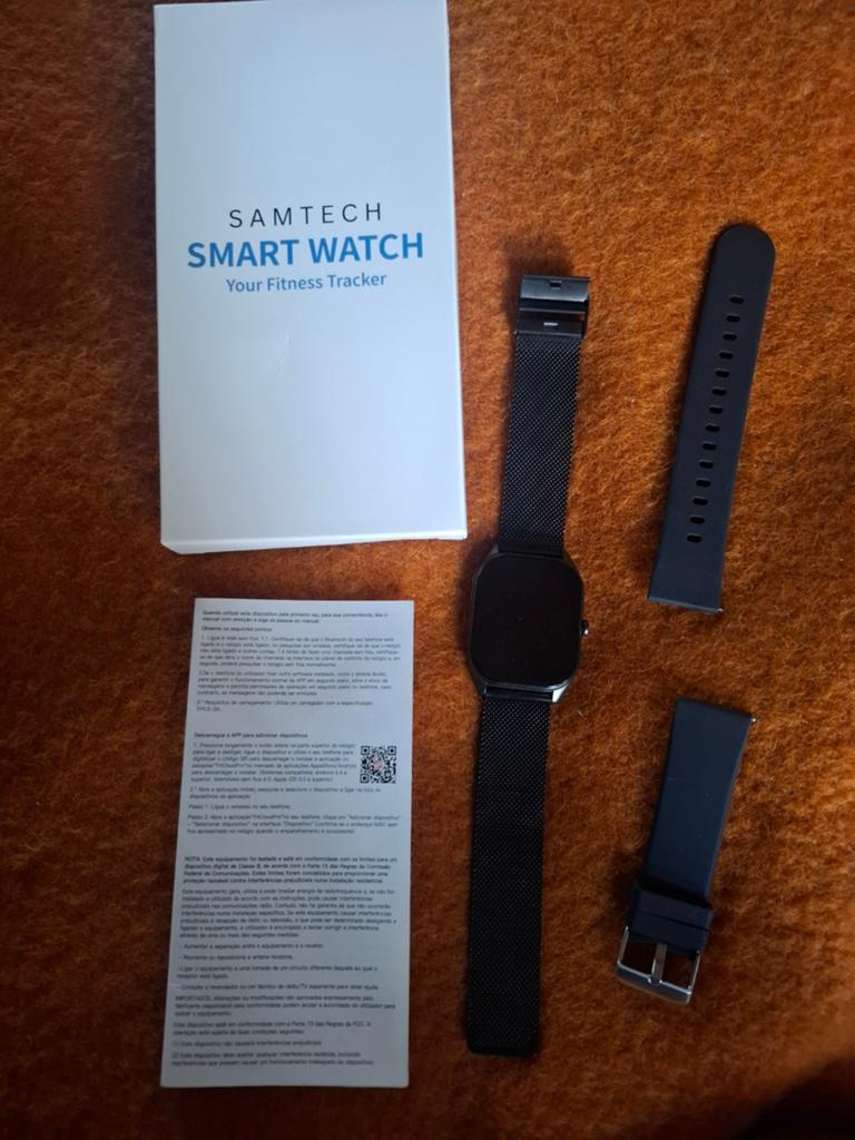 Samtech Smartwatch - nieuw. Zwart, Compleet met Extra Bandje, Samtech, Zwart, Nieuw, Ophalen of Verzenden