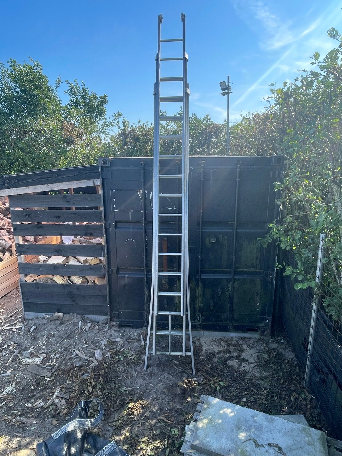 Uitschuifbare ladder - 3 keer 14 tredes, Ophalen, Gebruikt, Ladder, Opvouwbaar of Inschuifbaar