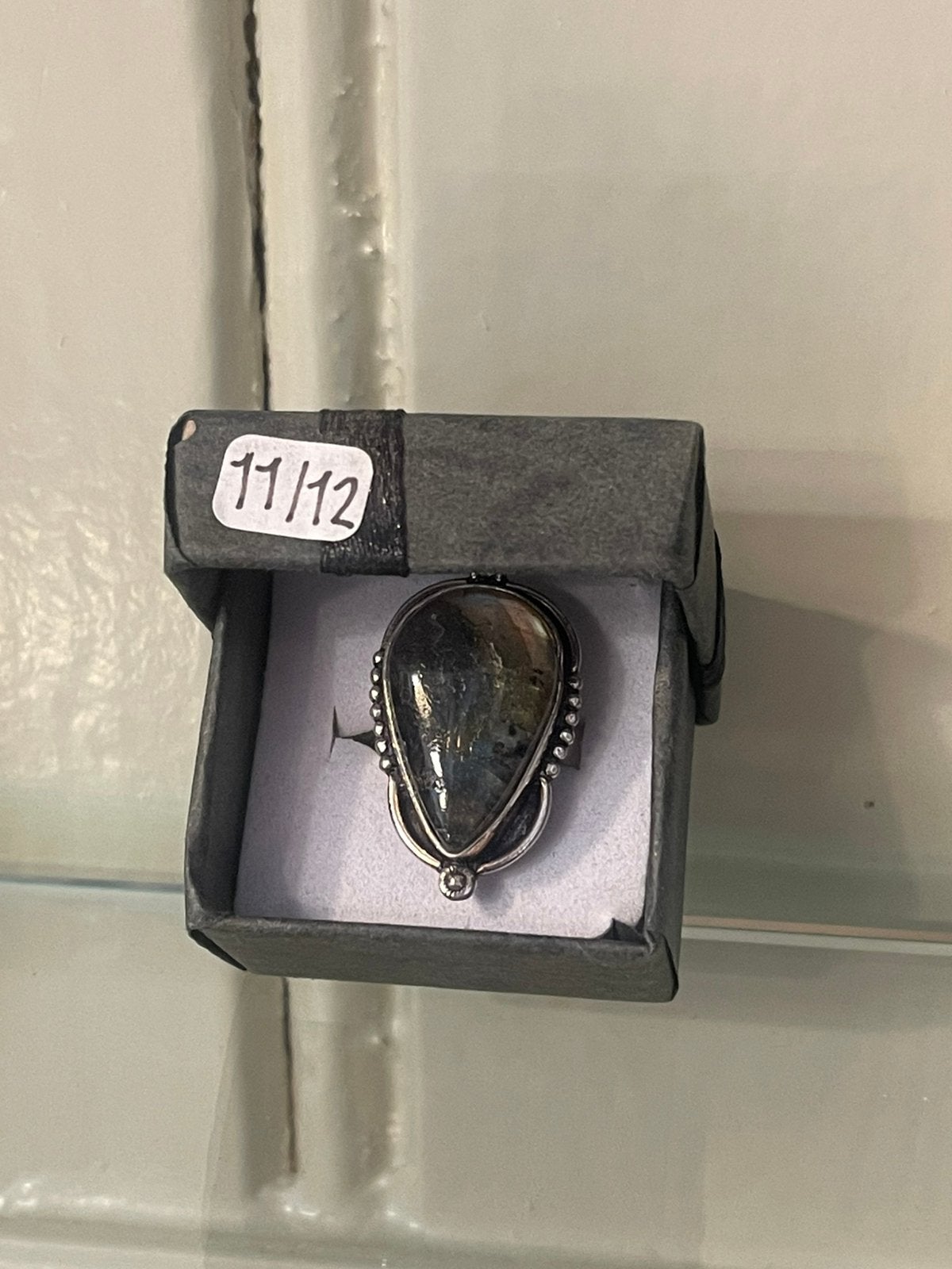 Ring labradoriet maat 11/12, Sieraden, Tassen en Uiterlijk, Ringen, Ophalen of Verzenden, Zo goed als nieuw, X, Dame of Heer