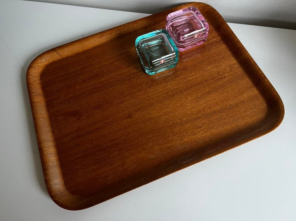 Vintage Zweeds Design Ary-Nybro Dienblad Plywood Jaren 70, Ophalen of Verzenden, Zo goed als nieuw, Dienblad, Rechthoekig