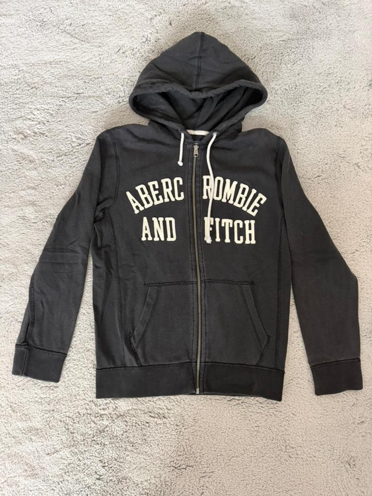 Abercrombie & Fitch Zwarte Hoodie met Rits - Maat XS, Ophalen of Verzenden, Zo goed als nieuw, Maat 46 (S) of kleiner, Zwart