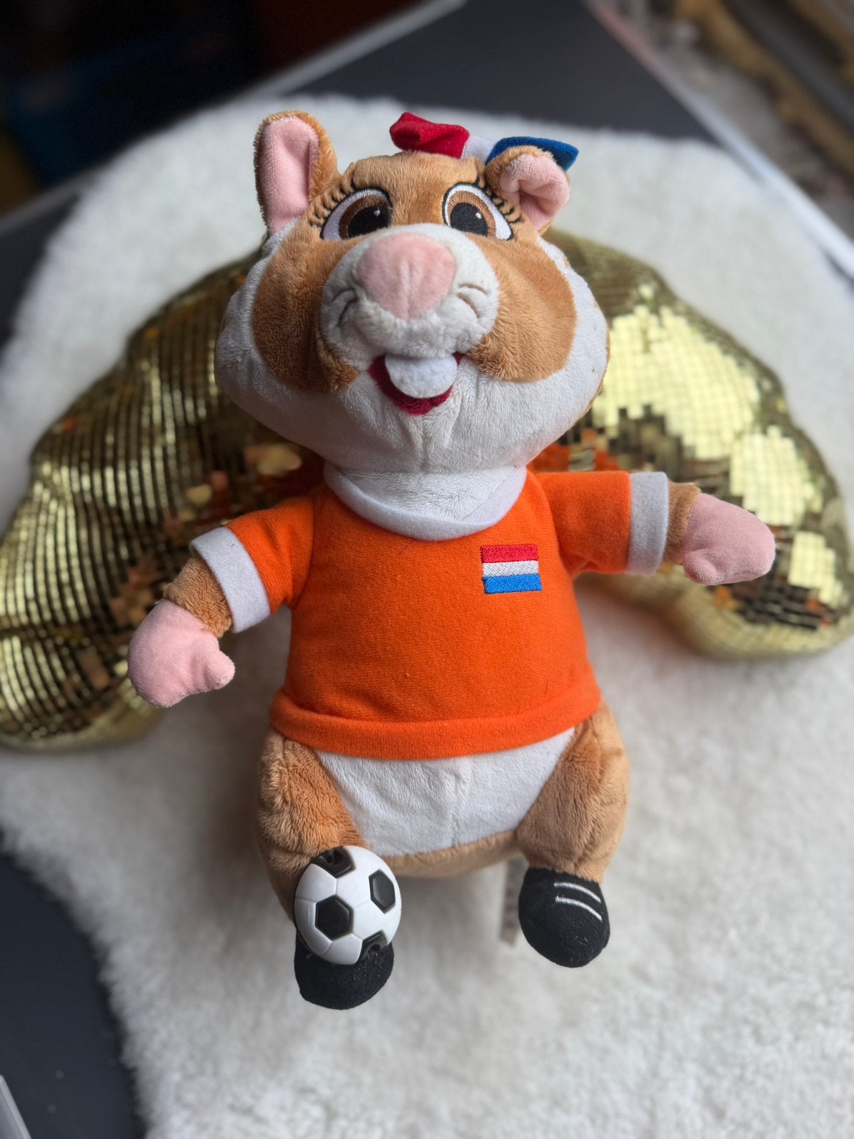 Nederland/WK Voetbal Knuffel Hamster Albertheijn ️, Hamster, Ophalen of Verzenden, Zo goed als nieuw, Middelgroot (20 tot 80 cm)