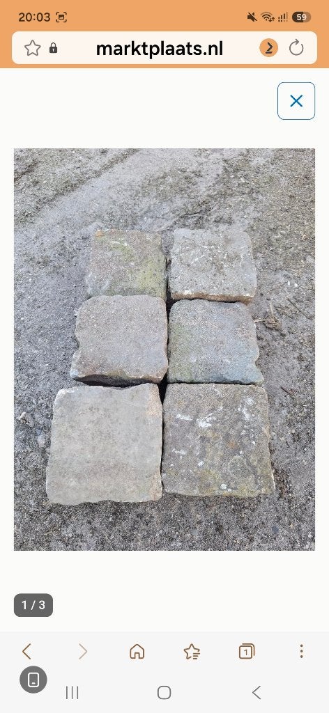 TE KOOP 5 M2 OF 40 M1 KINDERKOPJES, Ophalen, Overige materialen, Gebruikt, Kei