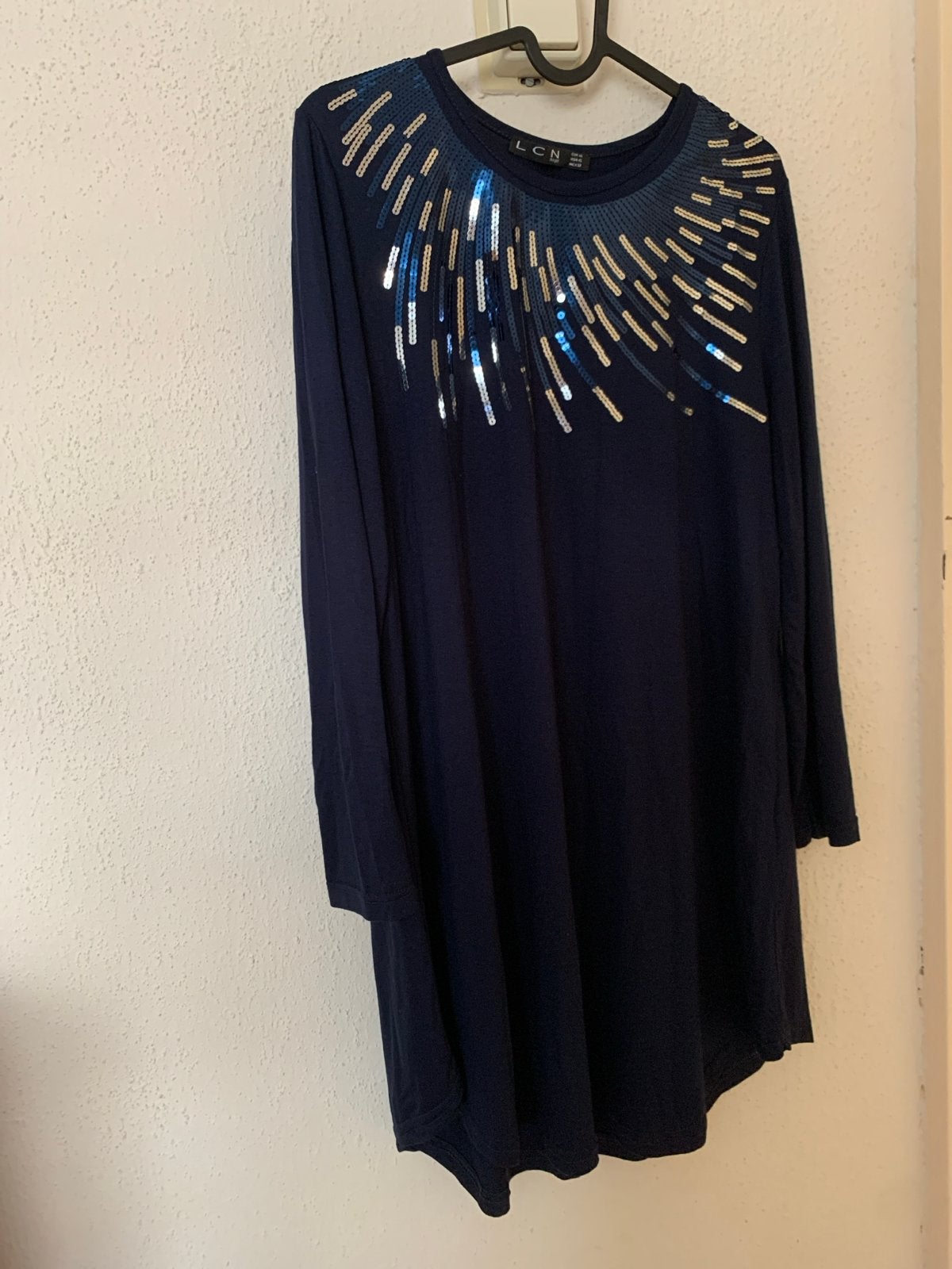 Donkerblauwe tuniek met pailletten - LCH, Kleding | Dames, Blauw, Nieuw, Lange mouw, Ophalen