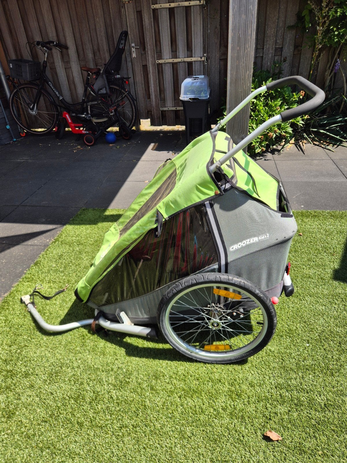 Croozer Kid Plus fietskar met jogger-kit, Ophalen, Gebruikt, Opvouwbaar, Croozer