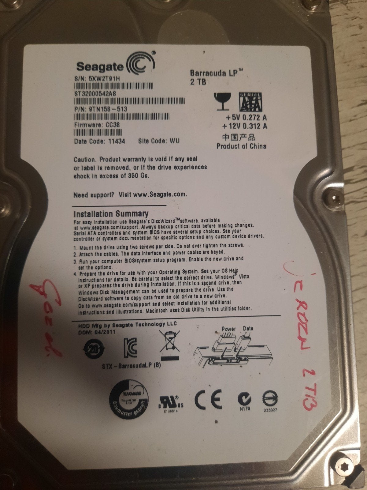 Seagate harde schijf, 3 stuks, Computers en Software, Ophalen, Gebruikt, 145 x 100 x 25 mm, Desktop