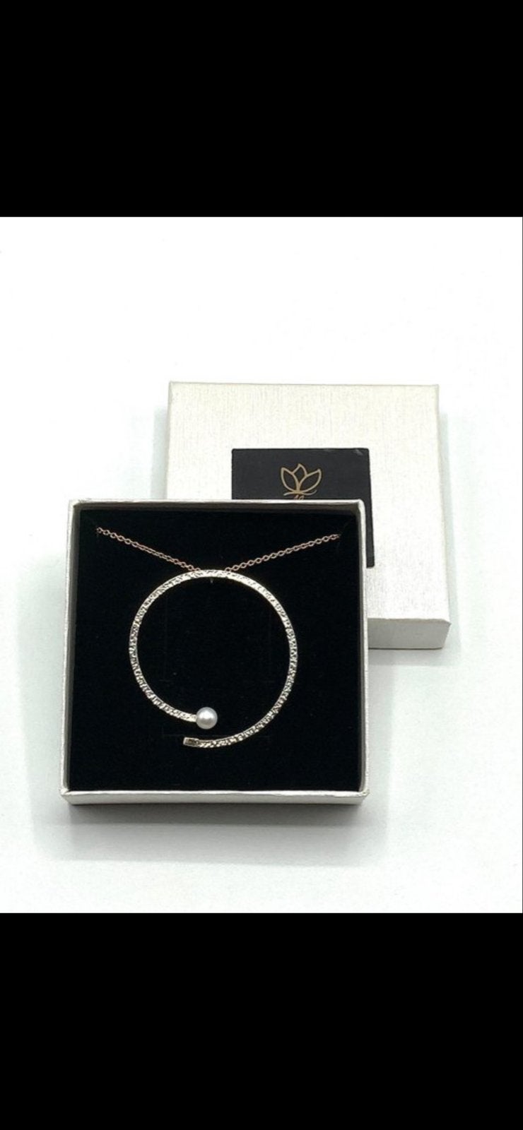 Unieke handgemaakte hanger met parel - 18 karaat goud/zilver, Overige voorstellingen, Ophalen of Verzenden, Zo goed als nieuw