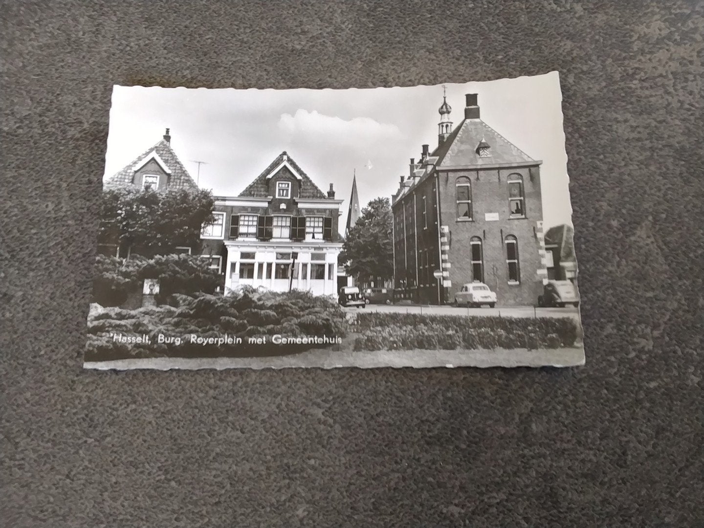Hasselt Burg Royerplein ca 1960, Ophalen of Verzenden, 1940 tot 1960, Gelopen, Overijssel