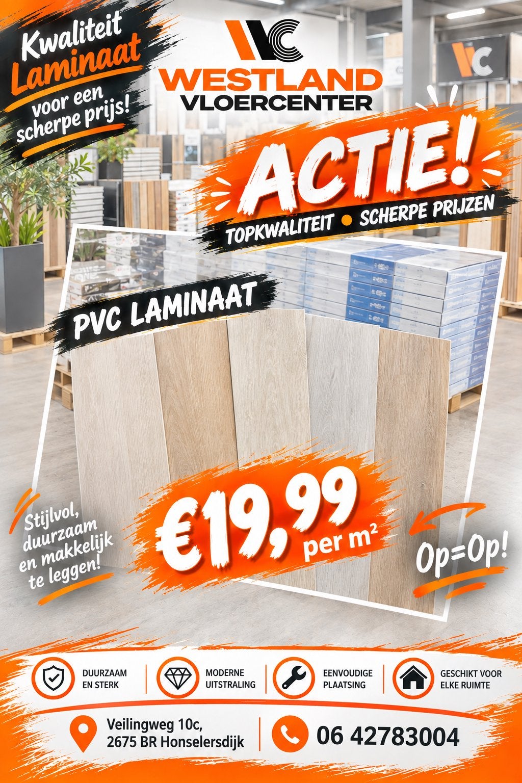 Kwaliteit Laminaat -Scherpe Prijzen bij Westland Vloercenter, Ophalen, Nieuw, Kunststof, Laminaat