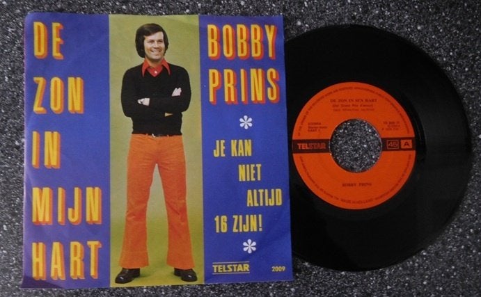 TELSTAR 2009 Bobby Prins - de zon in mijn hart (vanaf € 2,50, Cd's en Dvd's, Ophalen of Verzenden, Zo goed als nieuw, 7 inch, Levenslied of Smartlap