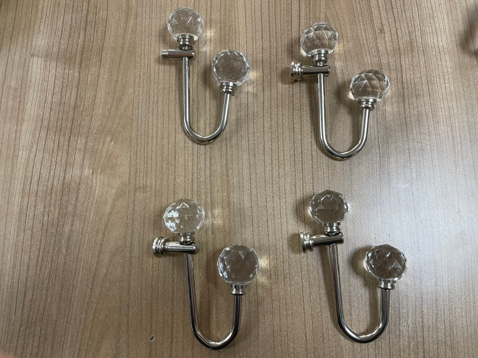 Embrasse Haak met twee kristallen 8cm zilver klein, Huis en Inrichting, Stoffering | Gordijnen en Lamellen, Ophalen of Verzenden