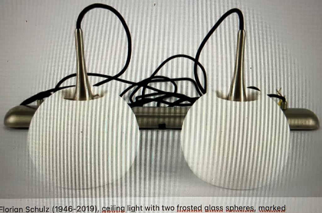 Florian Schul,  design hanglamp met 2 frosted lampen, Ophalen of Verzenden