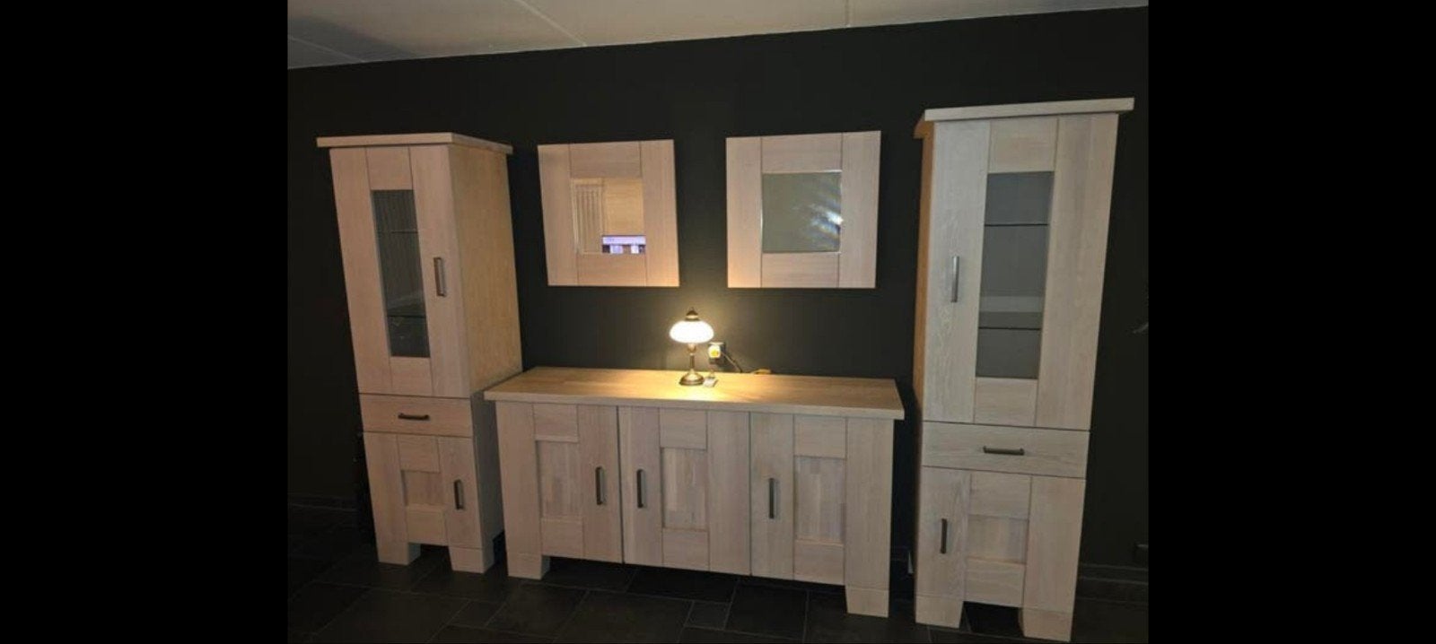 Wit eiken meubels kast dressoir spiegels tv kast, Huis en Inrichting, Ophalen