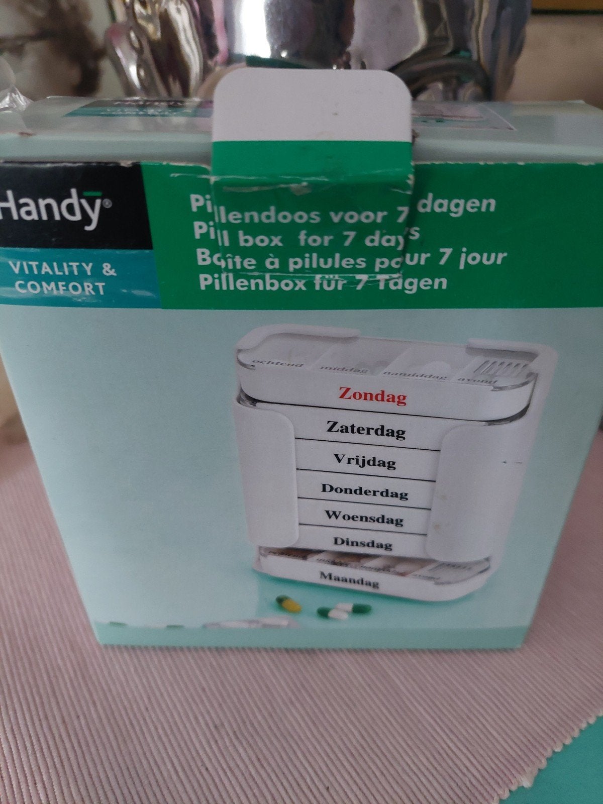 Pillendoos voor 7 dagen - Handy Vitality & Comfort, Sport en Fitness, Gezondheidsproducten en Wellness, Ophalen, Nieuw