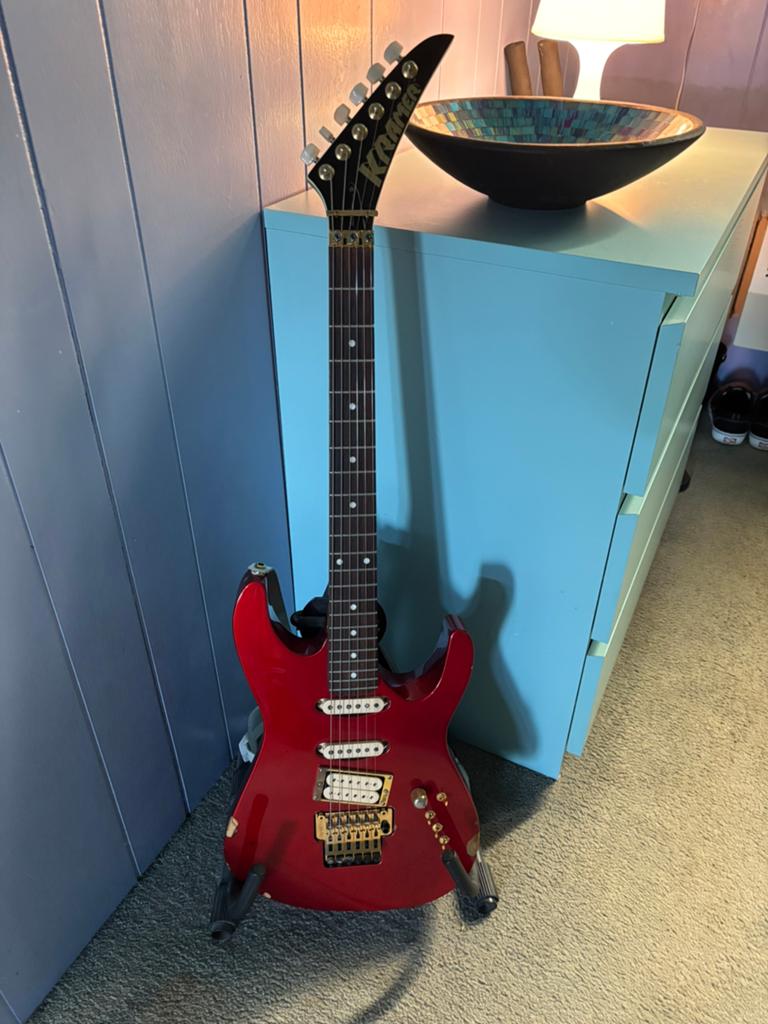 Kramer Pacer Custom 1 jaren 80 Floyd Rose! Golden hardware, Ophalen of Verzenden, Gebruikt, Solid body, Overige merken