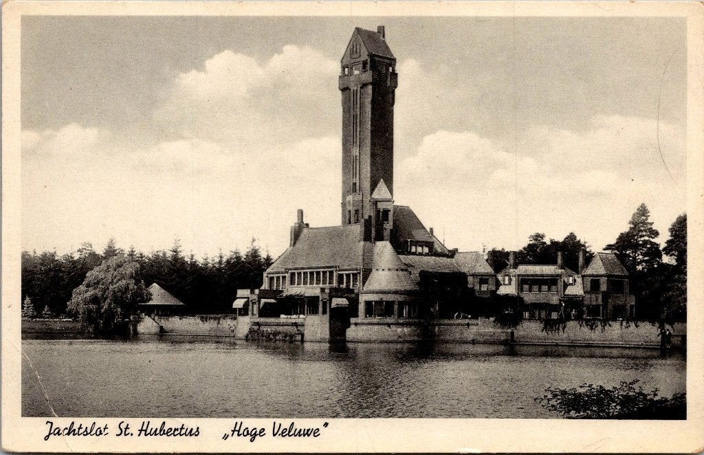 Hoenderloo - 12 oude ansichtkaarten Jachtslot St. Hubertus, Verzenden, 1940 tot 1960, Gelopen, Gelderland