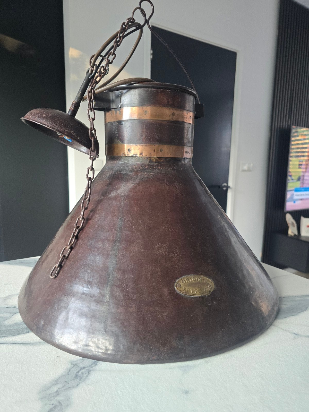 Bruin metalen Hanglamp, Ophalen, Minder dan 50 cm