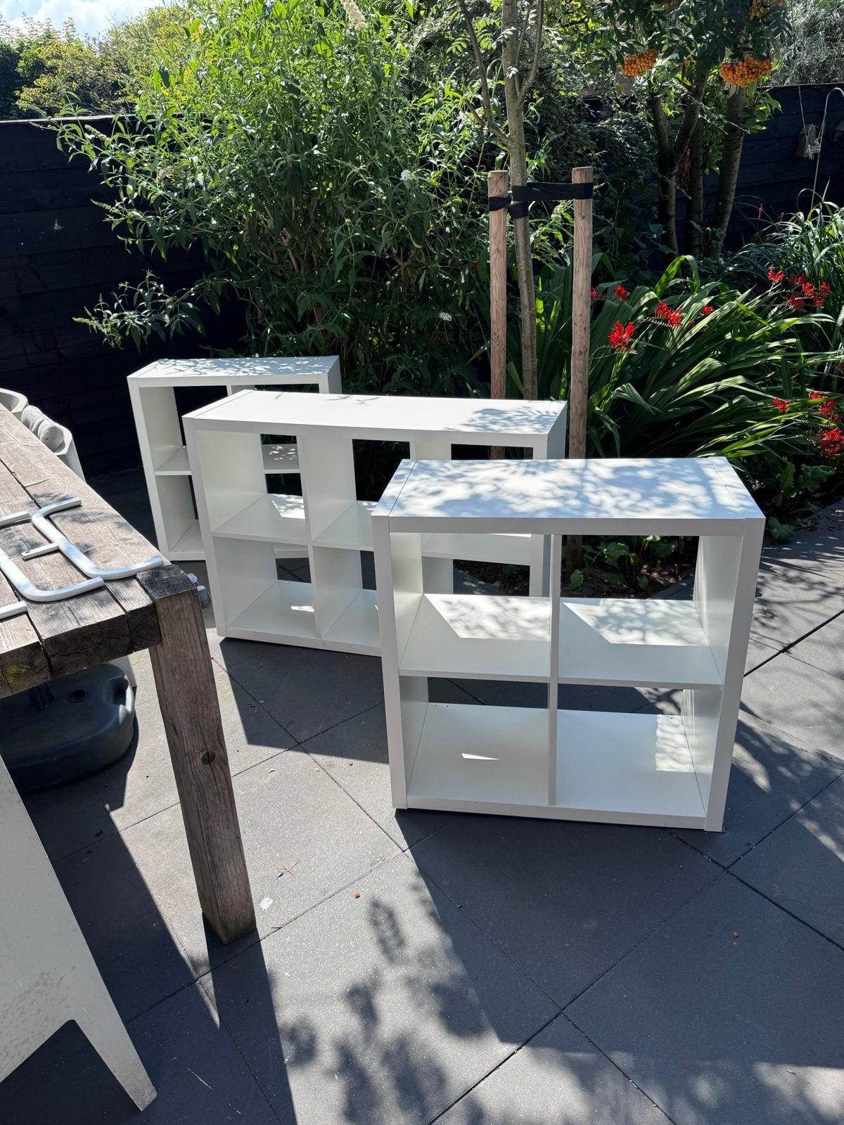 Witte Kallax Expedit vakkenkasten 3 stuks: 2 x 2x2 + 1 x 2x3, Ophalen, Gebruikt