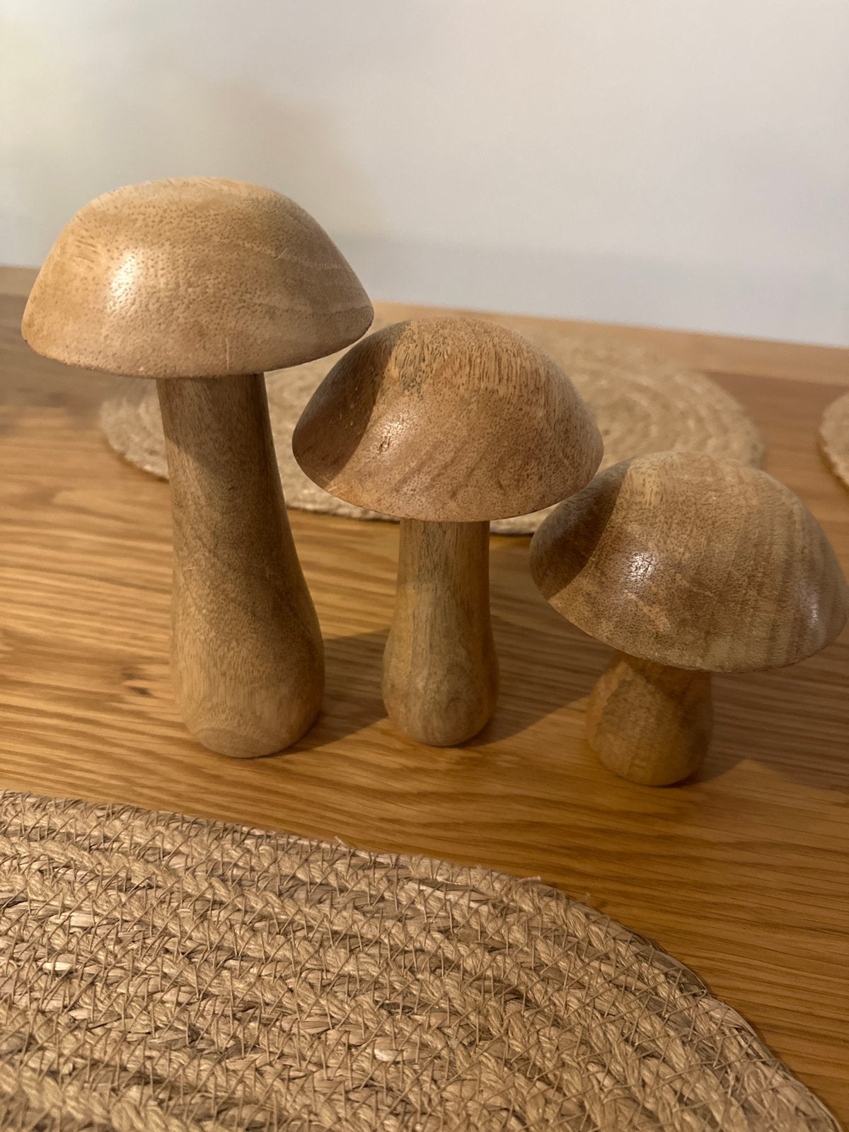 Set van 3 houten paddestoelen - decoratief, Hout, Ophalen of Verzenden, Bruin, Landelijk