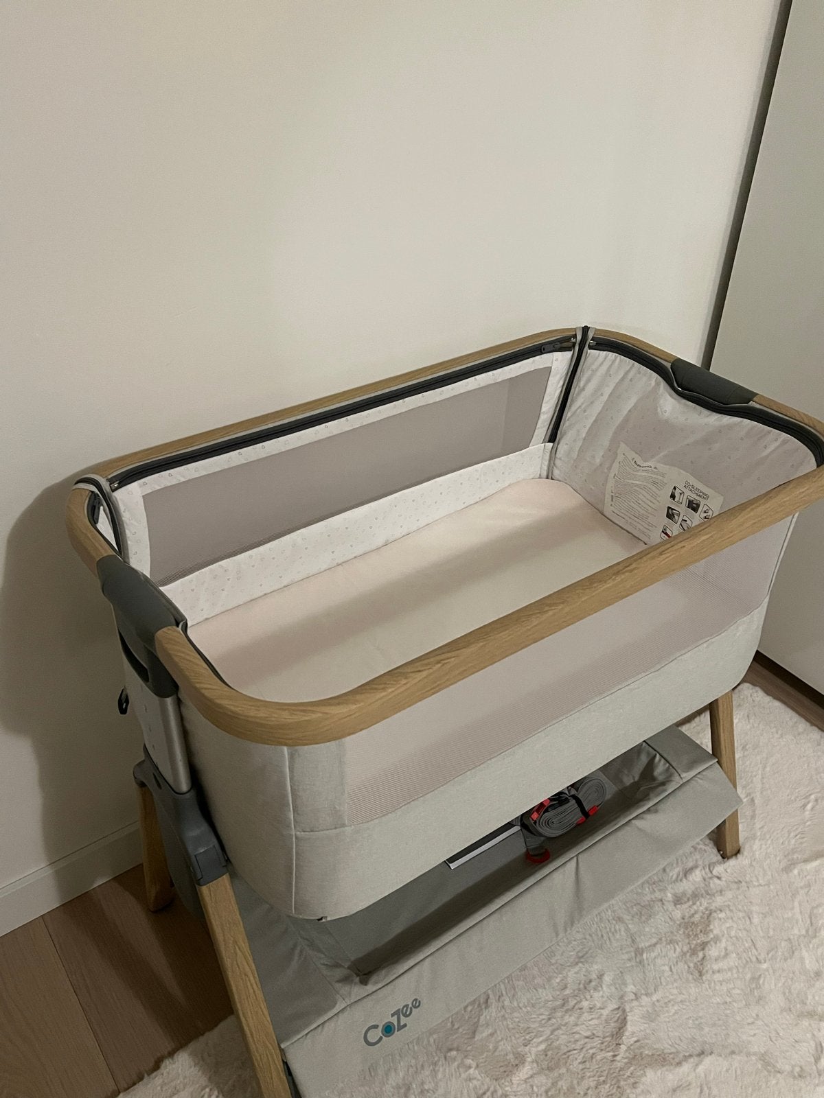 Tutti Bambini Cozee Co-Sleeper Wieg Grijs/Lichtbruin, Ophalen of Verzenden, Zo goed als nieuw, Wieg