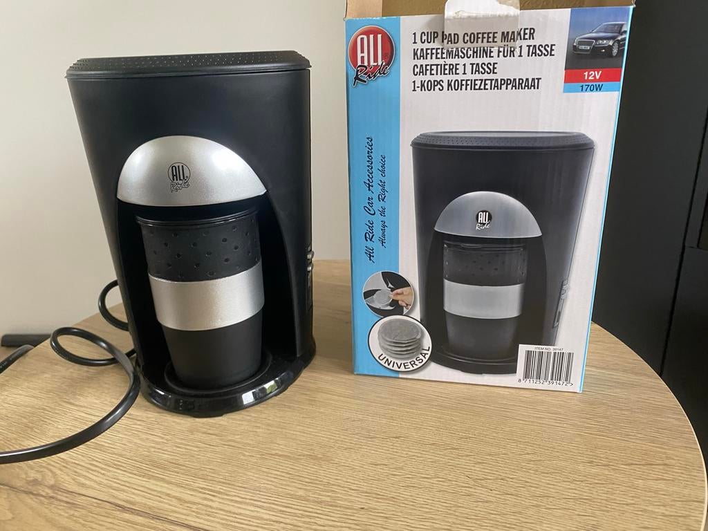 All Ride 1-kops Koffiezetapparaat 12V - Ideaal voor onderweg, Witgoed en Apparatuur, Waterkokers, Ophalen, Zo goed als nieuw
