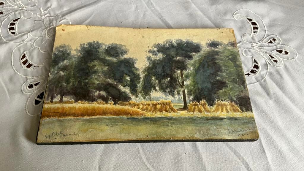 A kruseman, aquarel op papier, bij olst, 1920, Antiek en Kunst, Kunst | Schilderijen | Klassiek, Ophalen of Verzenden