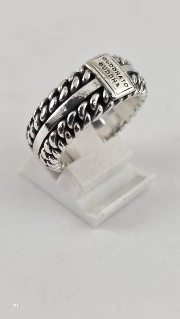 Zilveren Buddha to Buddha ring                          Z175, 18 tot 19, Gebruikt, ., Ophalen of Verzenden
