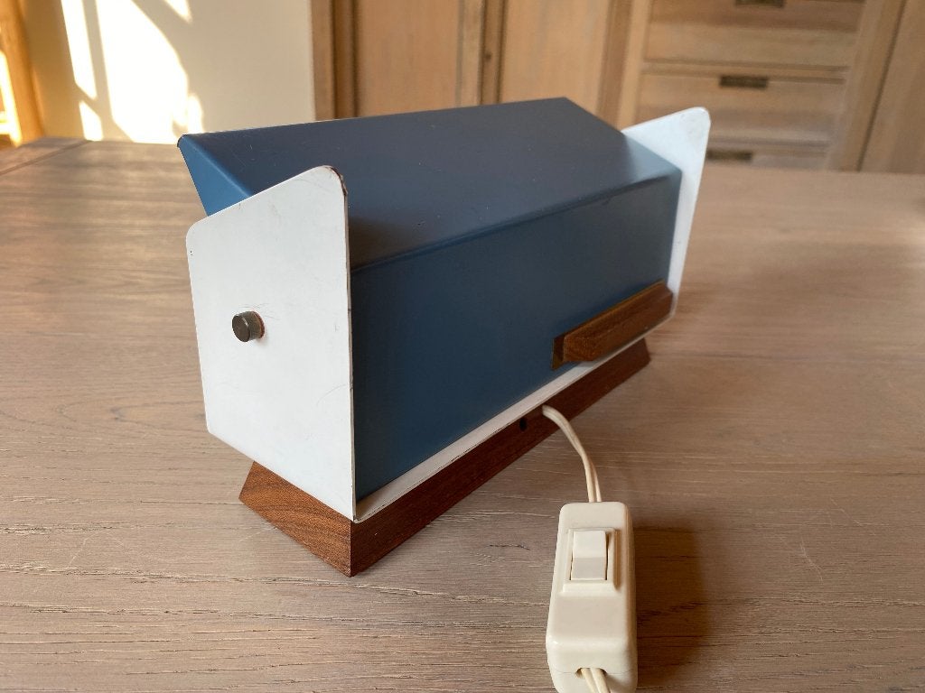 Vintage Hiemstra Evolux / Wilko Leuchten nachtlampje 2, Gebruikt, Bedlamp, E14 (klein), Ophalen of Verzenden