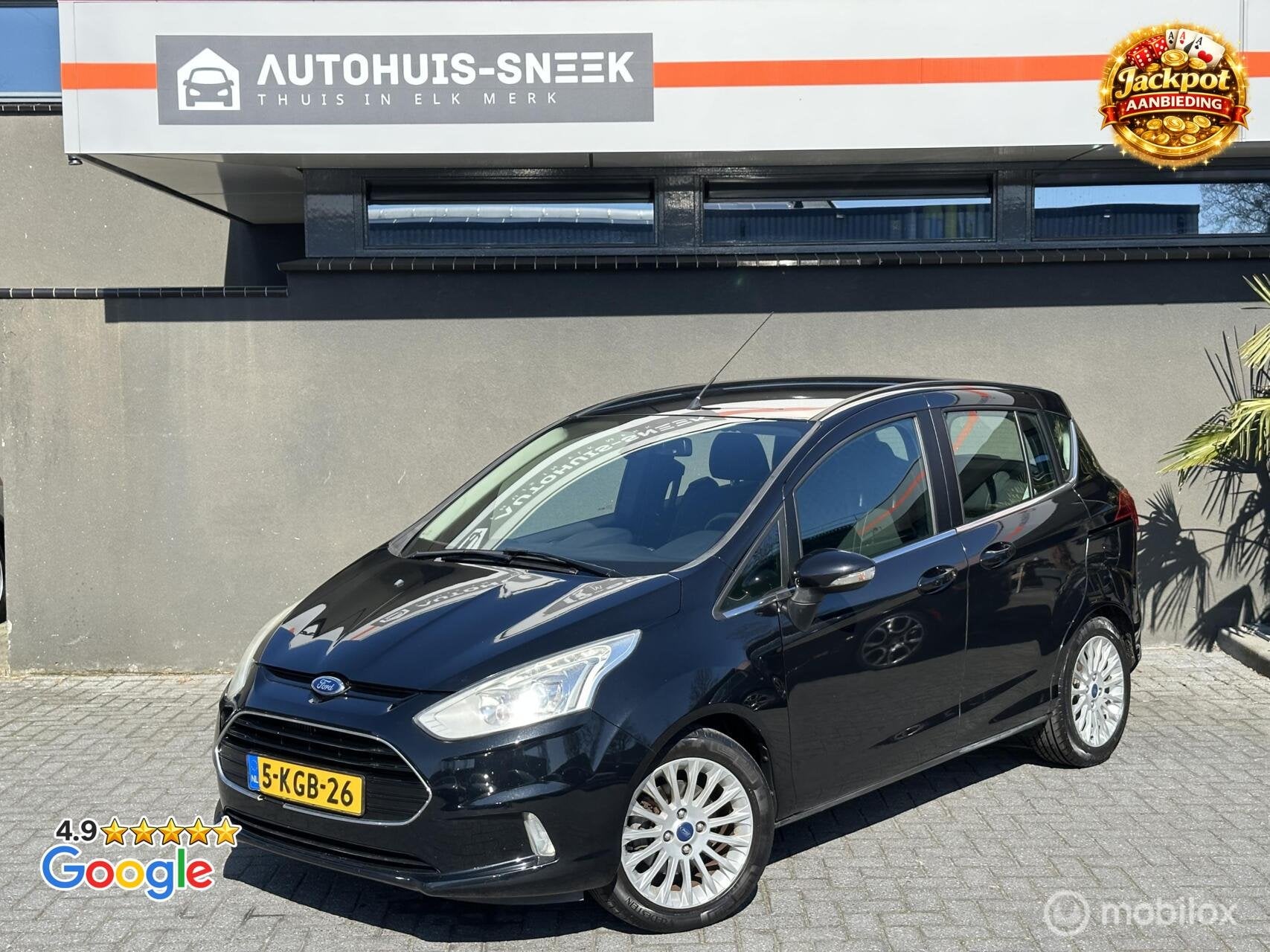 Ford B-Max 1.0 EcoBoost Titanium | Trekhaak | Goed onderhoud, Auto's, Ford, Voorwielaandrijving, Euro 5, 125 pk, Gebruikt