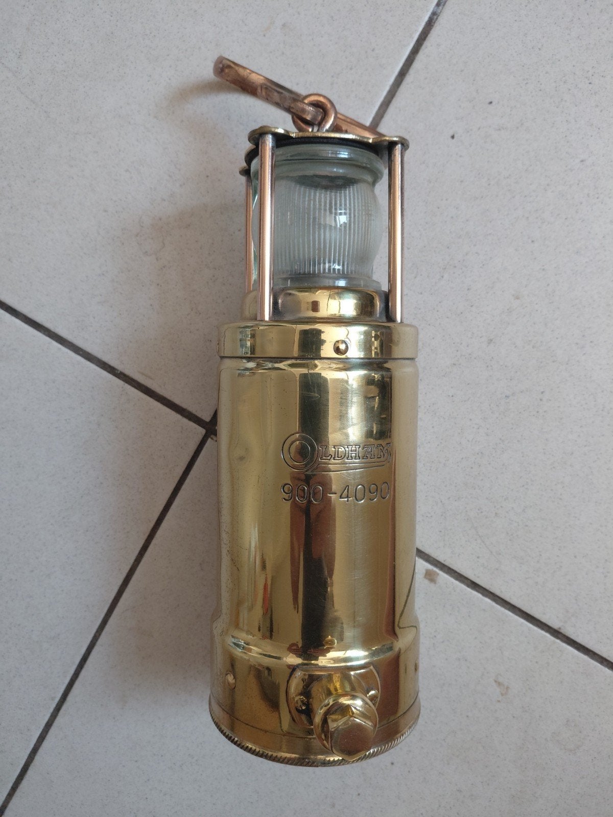 Antieke Messing Mijnlamp / Scheepslamp – Oldham 900-4090, Ophalen of Verzenden