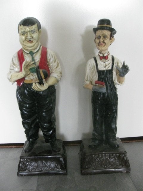 STEL LAUREL EN HARDY BEELDEN 2 losse beelden, Verzamelen, Ophalen, Overige typen