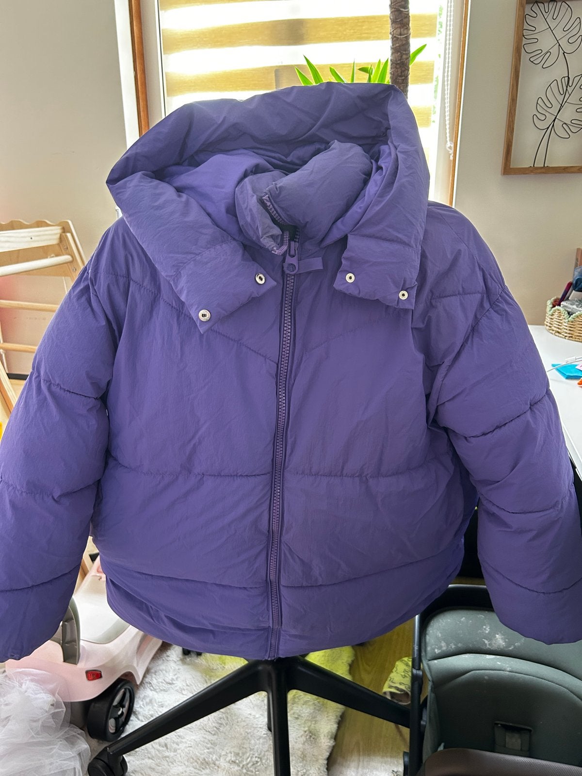 Primark Cares Paarse Puffer Jas Maat XS, Ophalen, Zo goed als nieuw, Maat 34 (XS) of kleiner, Paars