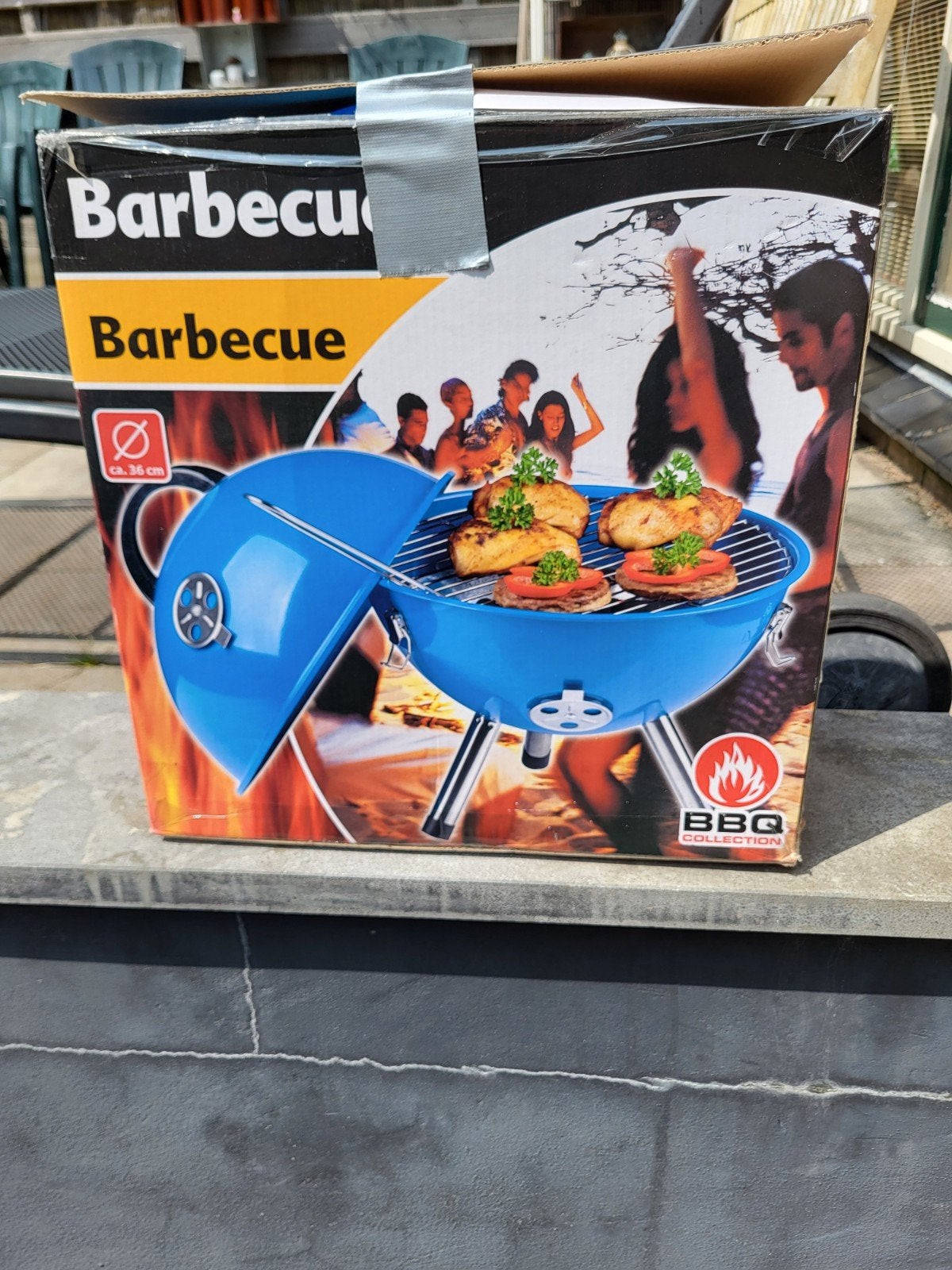 Compacte blauwe barbecue - ideaal voor balkon/camping, Ophalen of Verzenden, Zo goed als nieuw, Onbekend