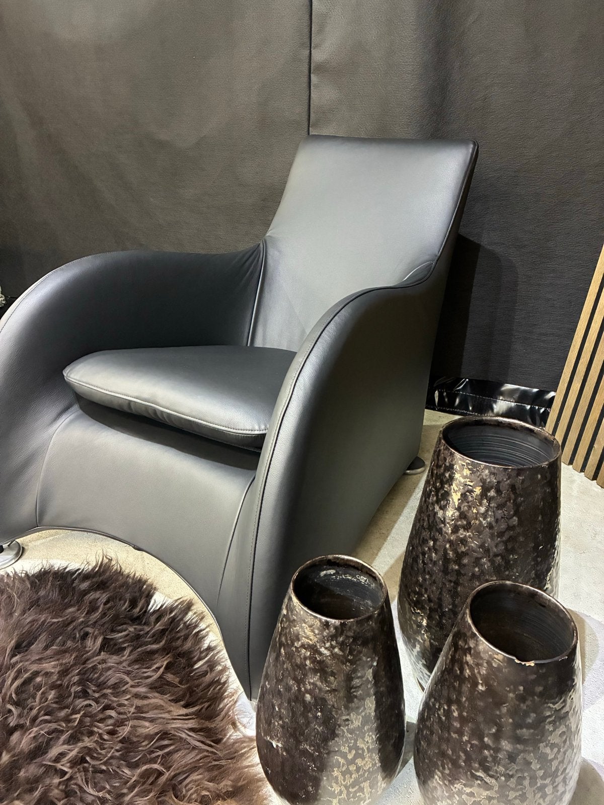 Montis Loge fauteuil - Zwart leer