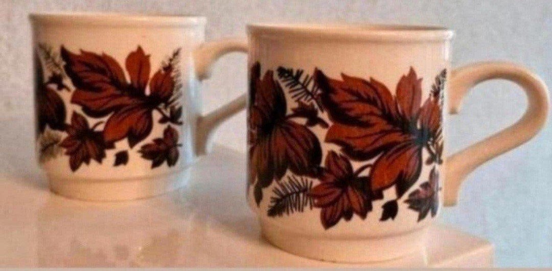 Vintage Biltons Made in England mokken met bloemmotief, Ophalen of Verzenden