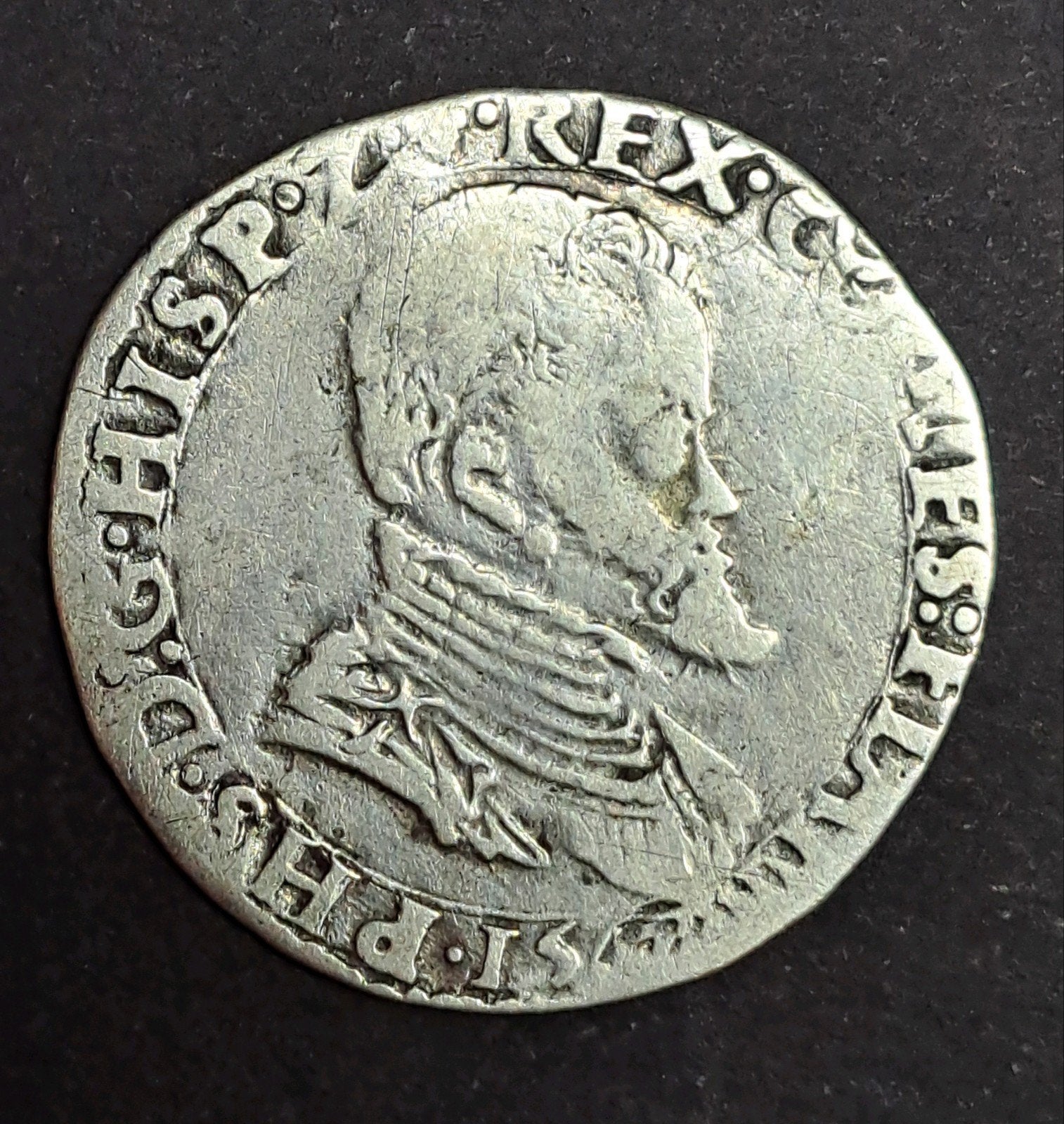 Vlaanderen Philips II 1/5 Philipsdaalder 1572 Brugge, Vóór koninkrijk, Verzenden, Zilver, Overige waardes