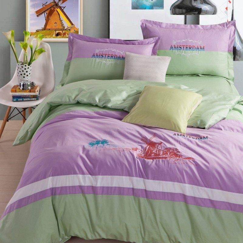 BED set * Amsterdam *, Verzenden, Dekbedovertrek, Groen, Nieuw