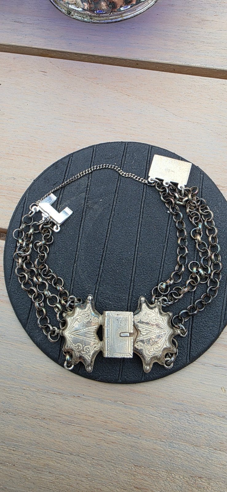 Antieke Zilveren Bijbelslot-Armband (19e-eeuws), Ophalen, Zilver, Armband