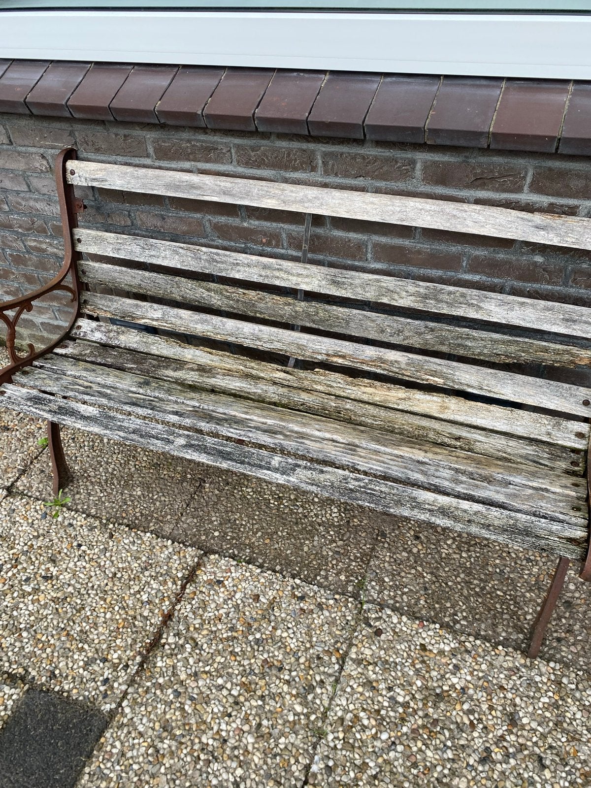 Decoratief bankje voor tuin of terras, Tuin en Terras, Ophalen, Gebruikt, Hout